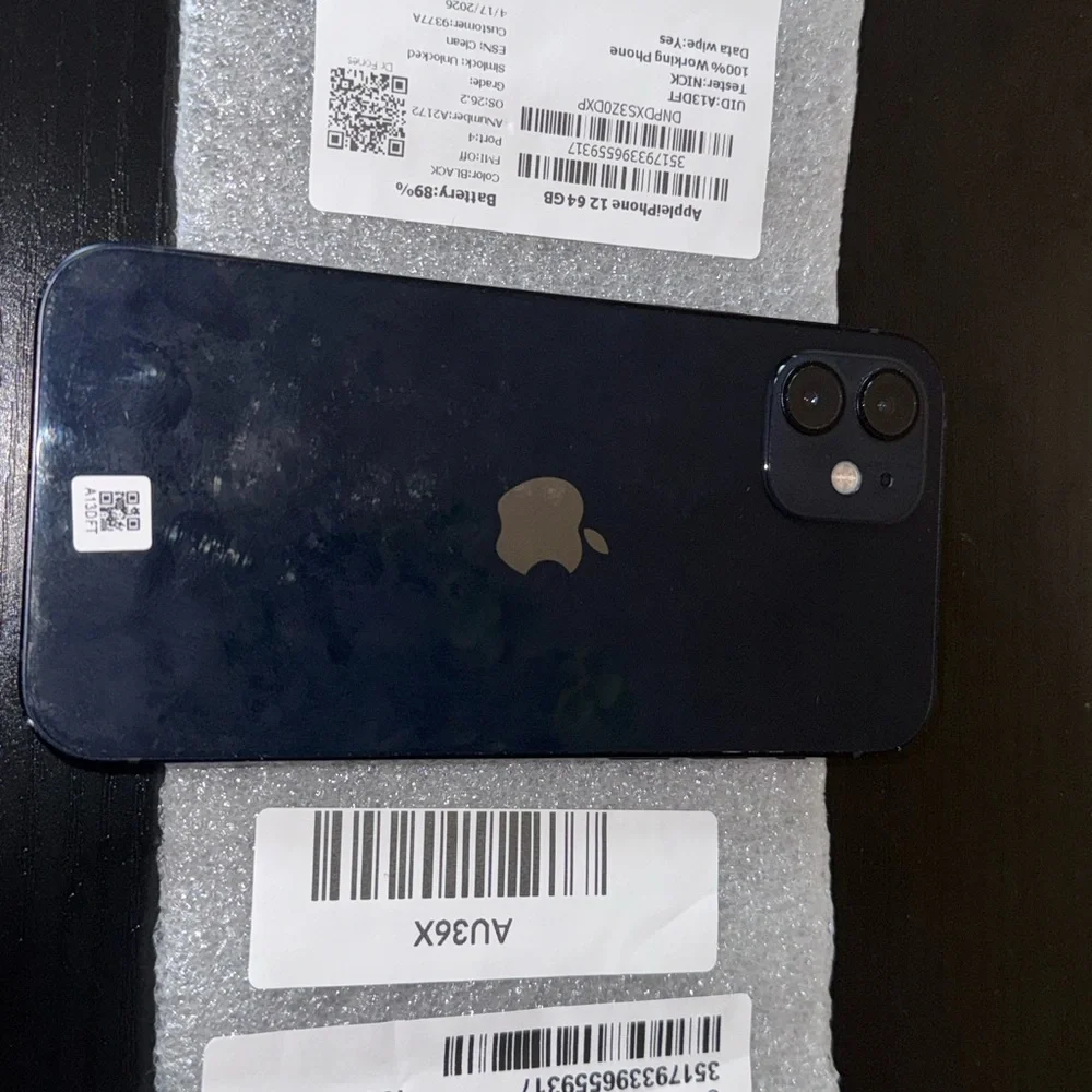 Apple iPhone 12 Black with Blue and Green Display unlocked